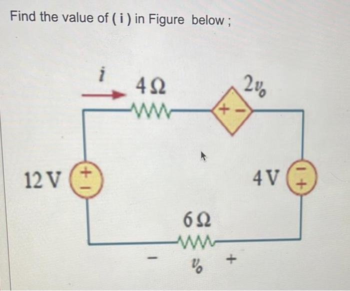 Solved Find the value of (i) in Figure below ; | Chegg.com