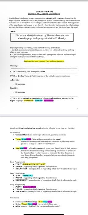 jorix: Discuss the idez(s) develoged by Thomas about | Chegg.com