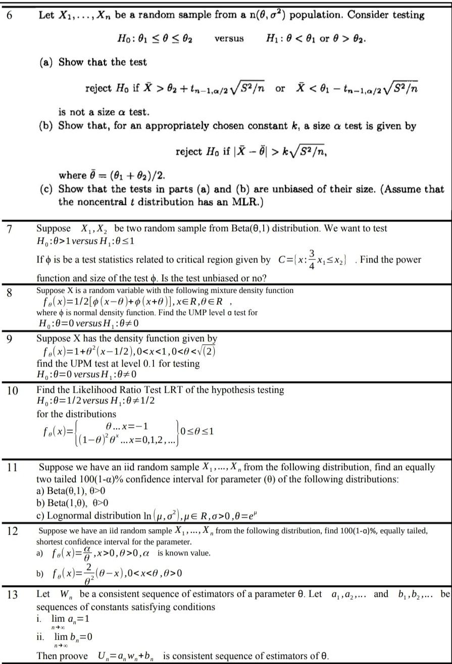 Solved 6 Let X1,…,Xn be a random sample from a n(θ,σ2) | Chegg.com