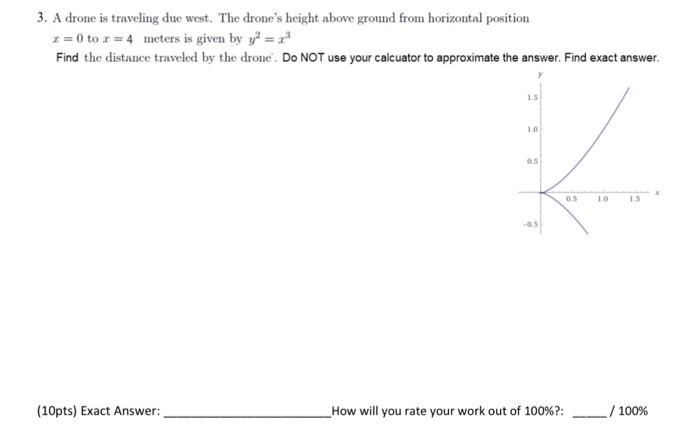 Solved 3. A drone is traveling due west. The drone's height | Chegg.com