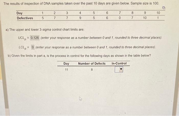 Solved a) The upper and lower 3-sigma control chart limits | Chegg.com