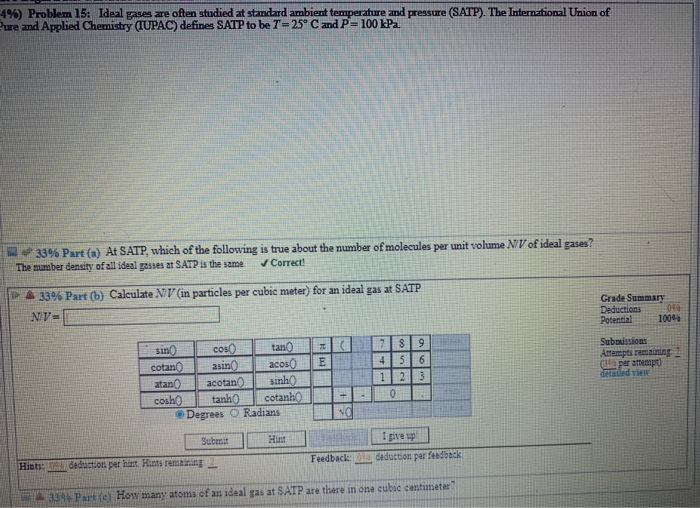 Solved 4 Problem 15 Ideal Gases Are Often Studied At S Chegg Com