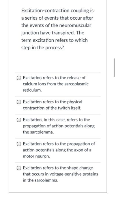 What Does The Medical Term Excitation Contraction Coupling Mean