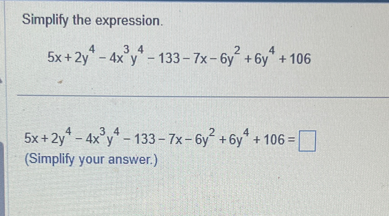 Solved Simplify the | Chegg.com