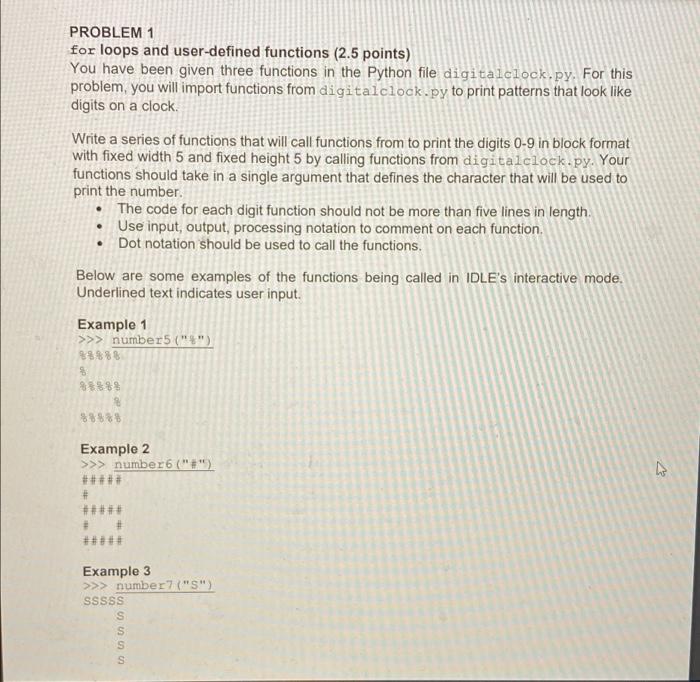 Solved PROBLEM 1 for loops and user-defined functions (2.5 | Chegg.com
