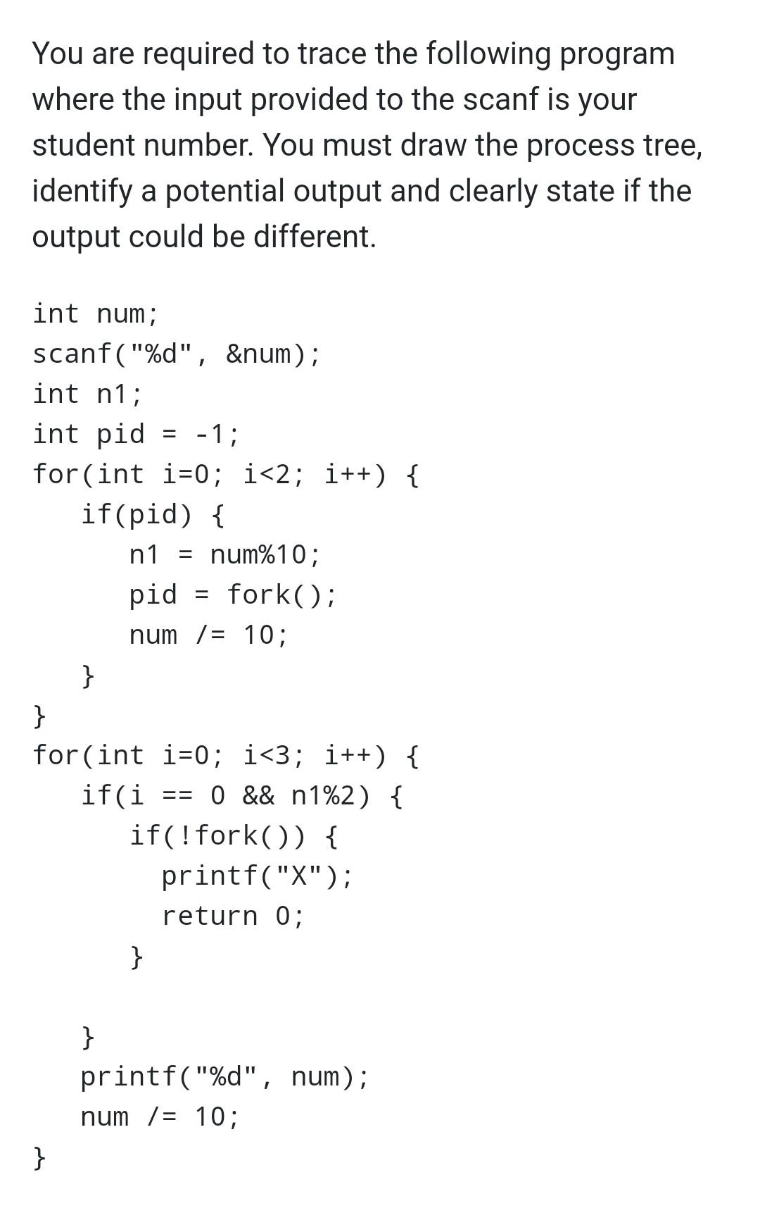 Solved are required to trace the following progran re the | Chegg.com