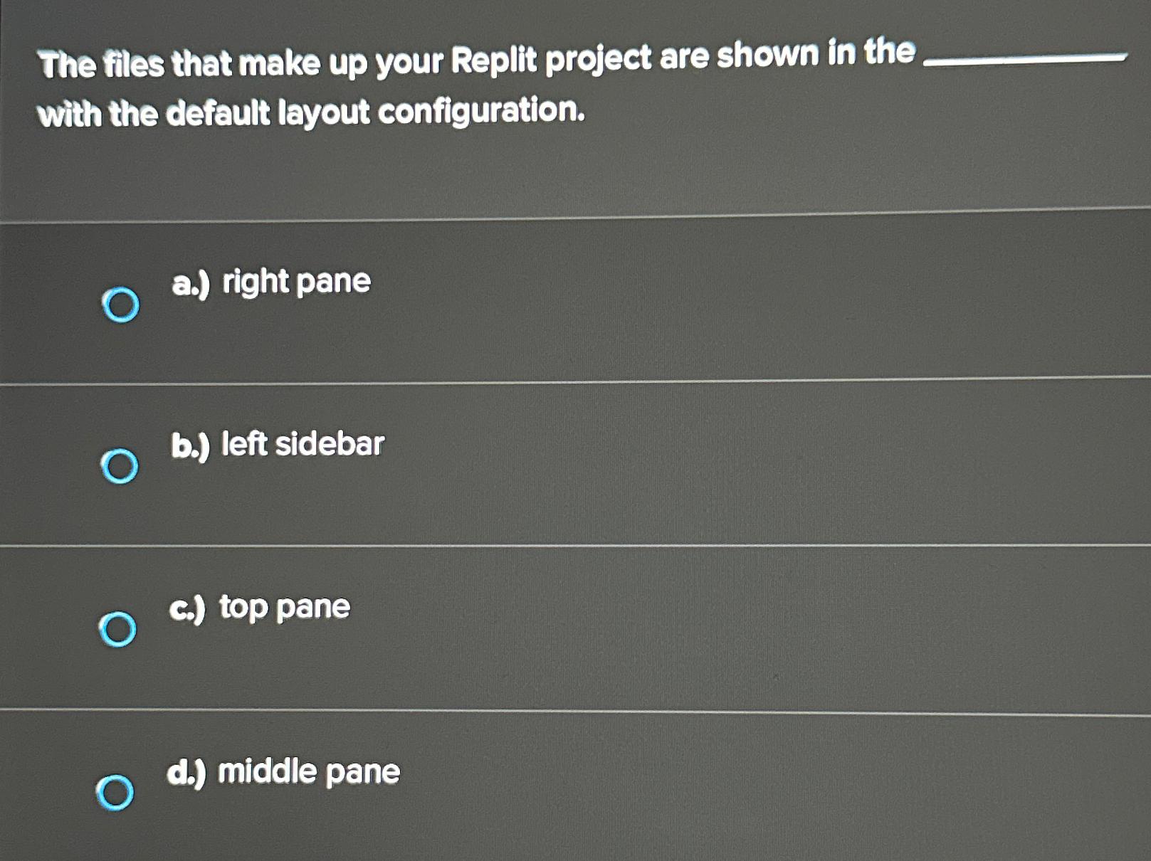 Solved The files that make up your Replit project are shown | Chegg.com