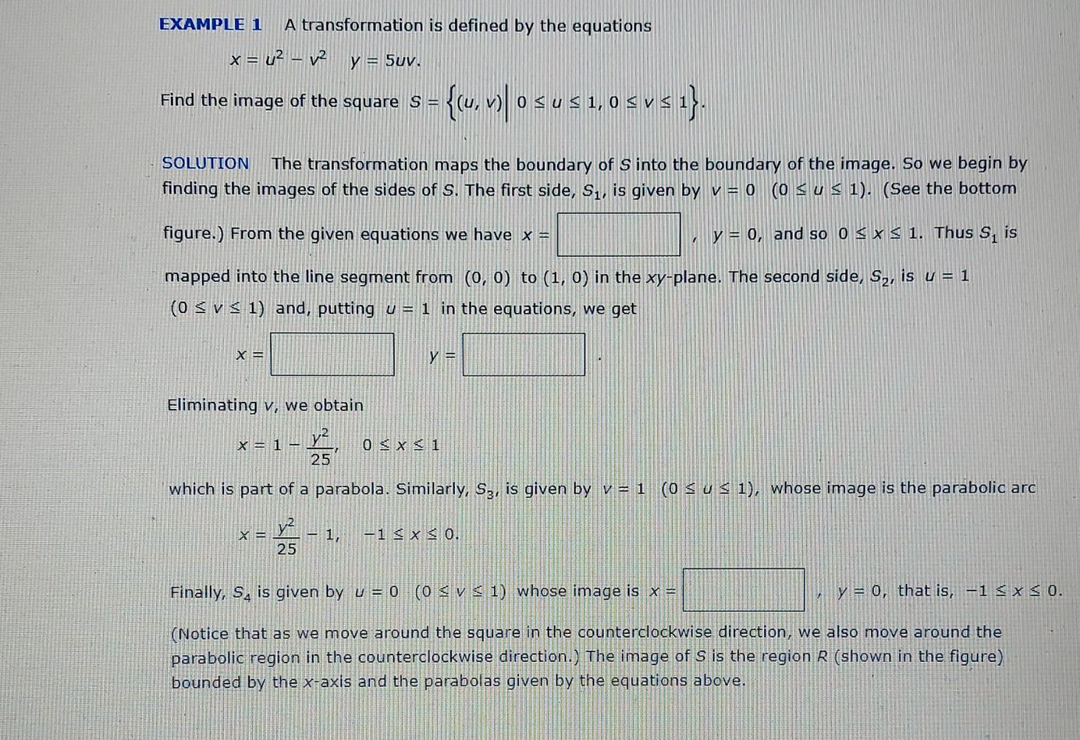 Solved EXAMPLE 1 A transformation is defined by the | Chegg.com