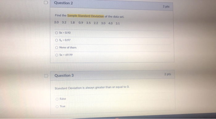 Solved u Question 4 2 pts Standard Deviation property: You | Chegg.com
