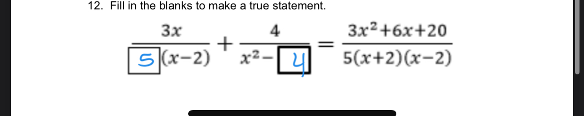 Solved Fill in the blanks to make a true | Chegg.com