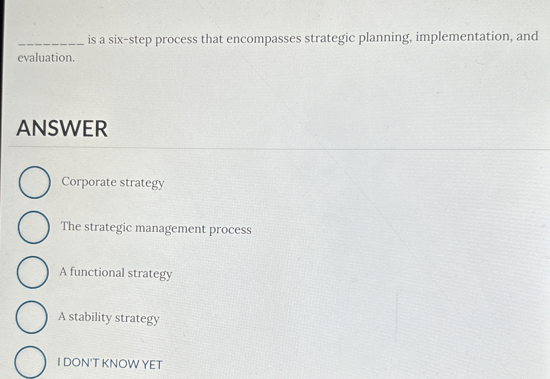 Solved is a six-step process that encompasses strategic | Chegg.com