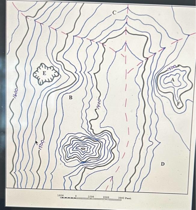 Solved - Which lettered point is a ridge? - Which lettered | Chegg.com