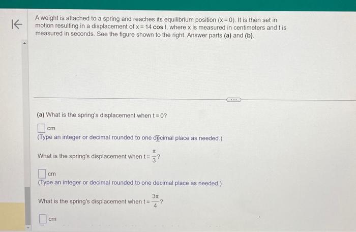 Solved K A Weight Is Attached To A Spring And Reaches Its 