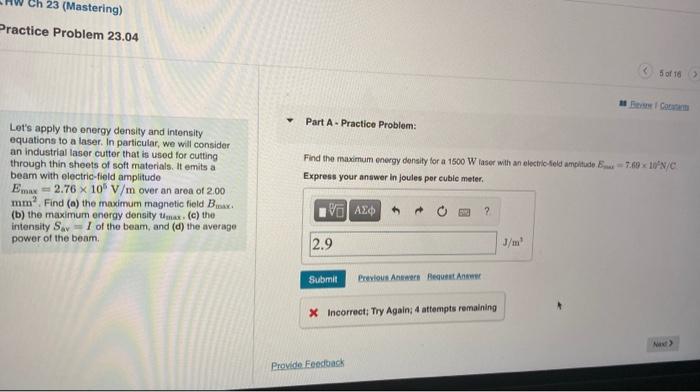 Solved Ch 23 (Mastering) Practice Problem 23.04 5 of 18 Part | Chegg.com