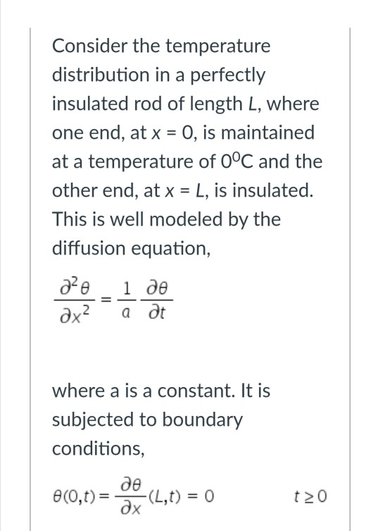 Solved Consider the temperature distribution in a perfectly | Chegg.com
