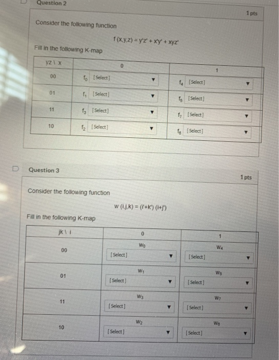 Solved Question 2 1 pts Consider the following function | Chegg.com