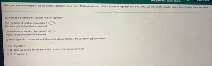 Solved The question por pouble Given population parameters | Chegg.com