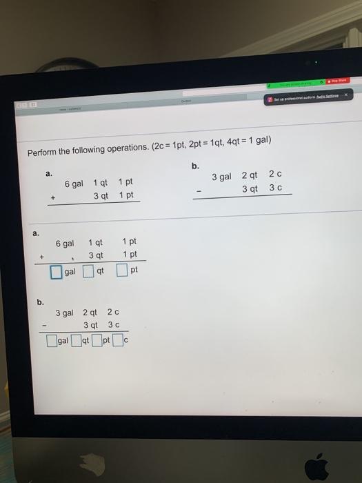 Solved Perform the following operations. (2c = 1pt, 2pt = | Chegg.com