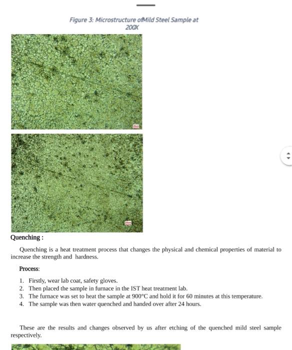 Solved make a lab report for quenching of mild steel.the | Chegg.com