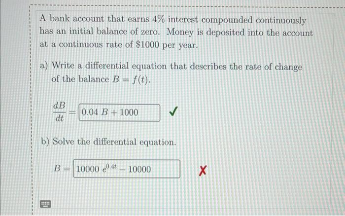 Solved A Bank Account That Earns 4% Interest Compounded | Chegg.com