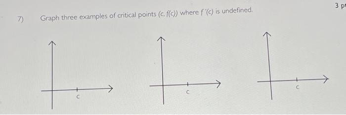 Solved 3 p 9 7) Graph three examples of critical points (c. | Chegg.com