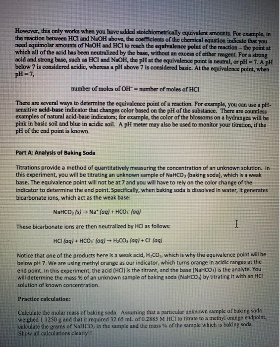 PROCEDURE Part A Analysis of Baking Soda 1. Launch