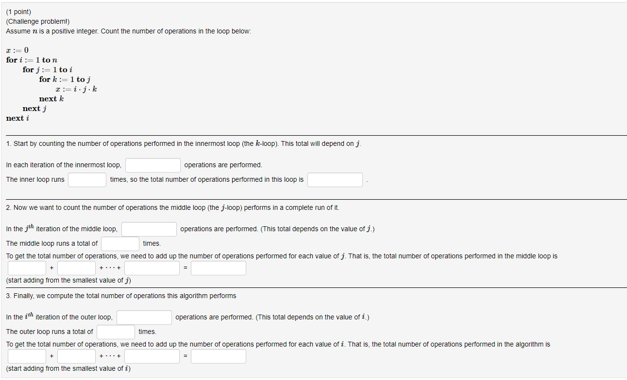 Solved (1 ﻿point)(Challenge problem!)Assume n ﻿is a positive | Chegg.com