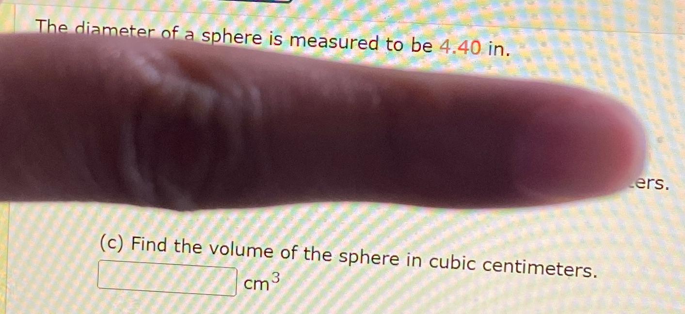 find the volume of a sphere with a diameter of 3 centimeters