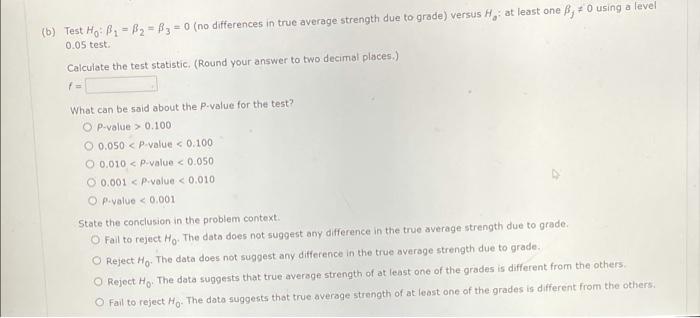 Solved An experiment was carried out to investigate the | Chegg.com