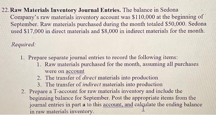 Solved Raw Materials Inventory Journal Entries. The Balance | Chegg.com