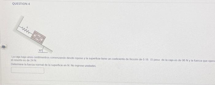 el rosorte es do \( 24 \mathrm{~N} \). Fumornine ta funcza nomat co la superficie en N No ingrese unidades.