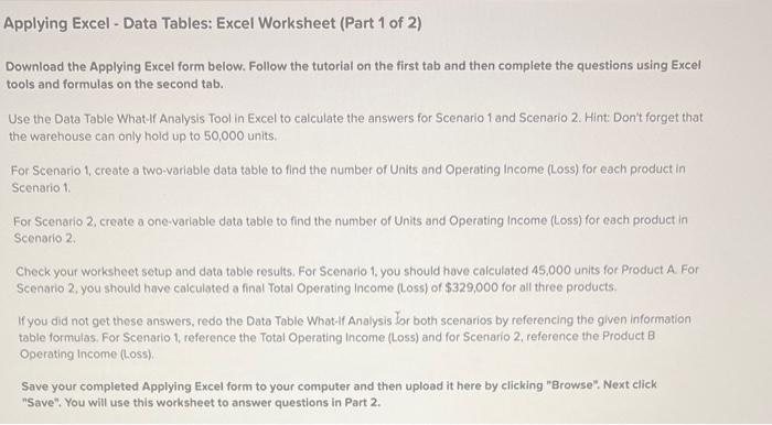 Data Tables Step By Step Tutorial Data Tables Are Chegg