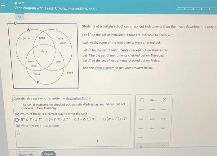 Solved Ⓒ SETS Venn diagram with 3 sets: Unions, | Chegg.com