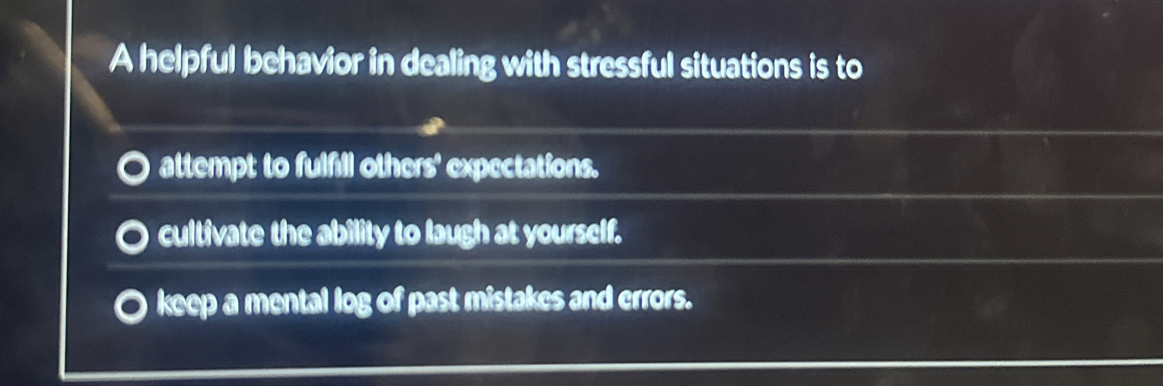 Solved A helpful behavior in dealing with stressful | Chegg.com