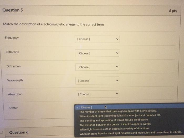 Solved Match the correct term to the following answers | Chegg.com