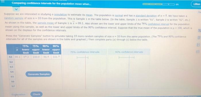 Solved Comparing confidence intervals for the population | Chegg.com