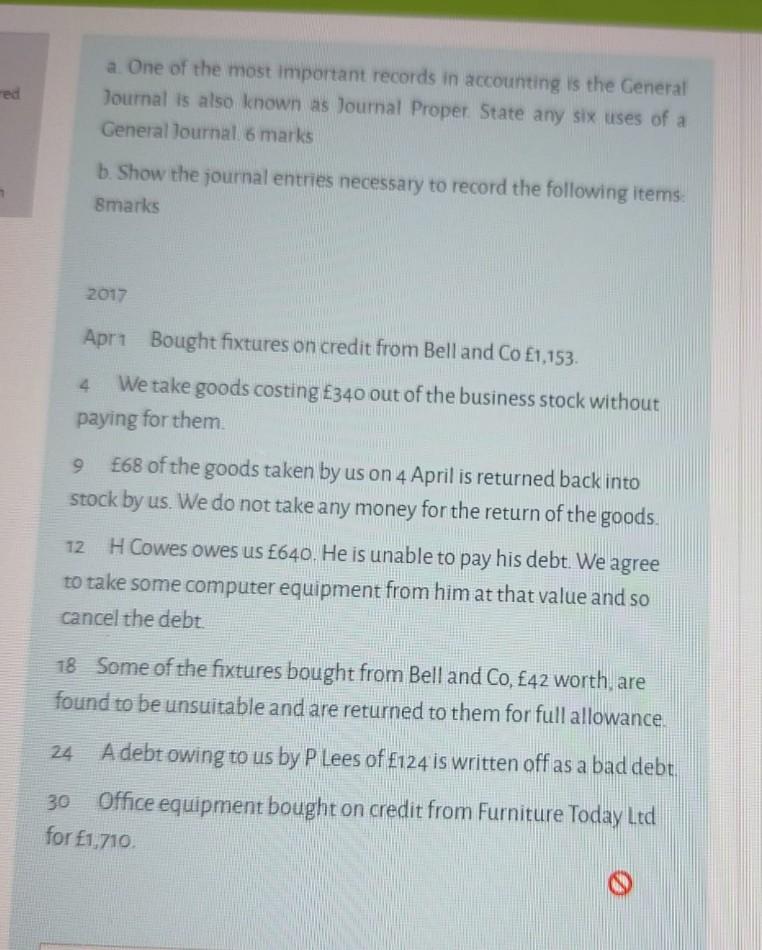 Solved ed a One of the most important records in accounting 