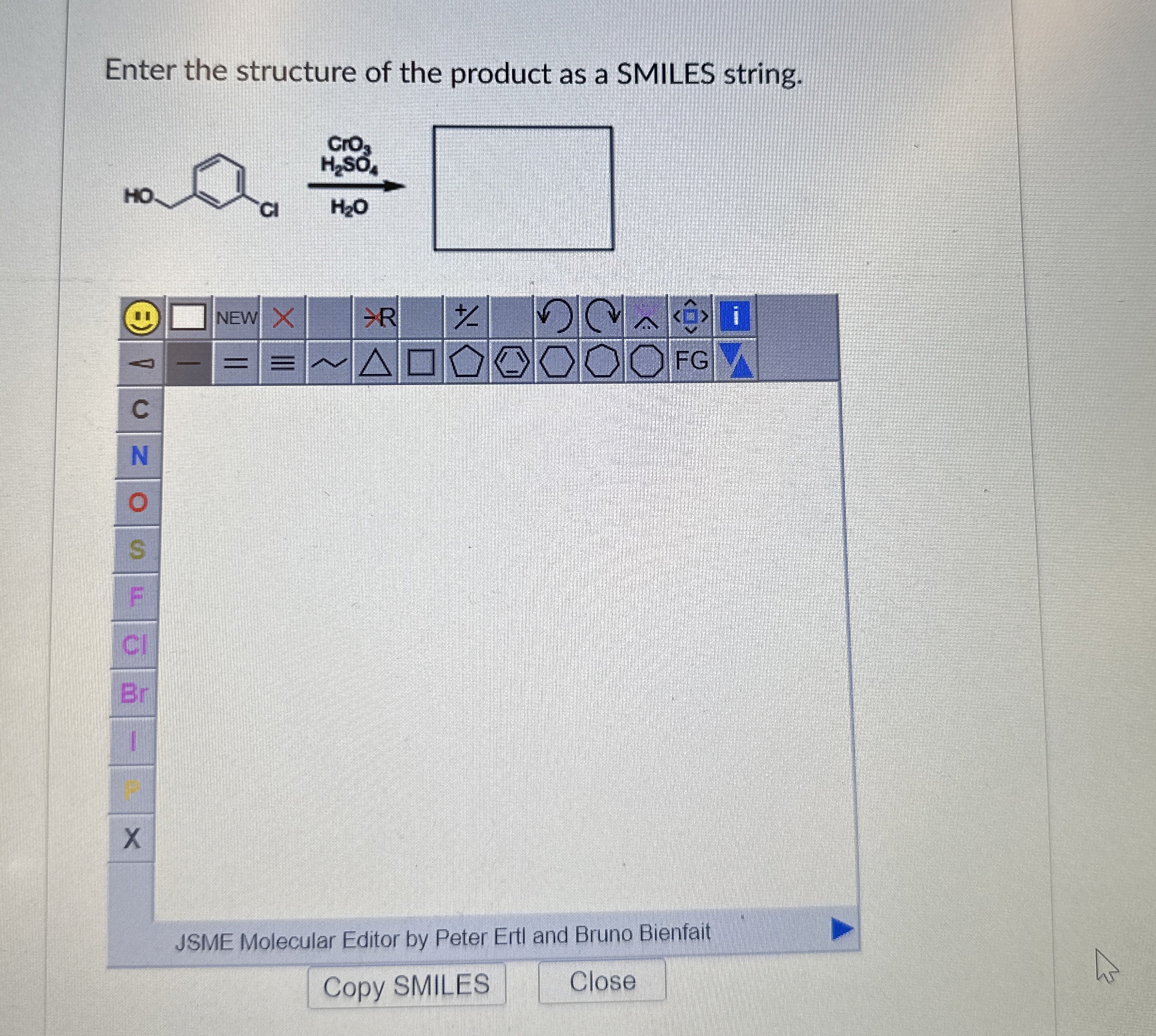 Solved Enter the structure of the product as a SMILES | Chegg.com