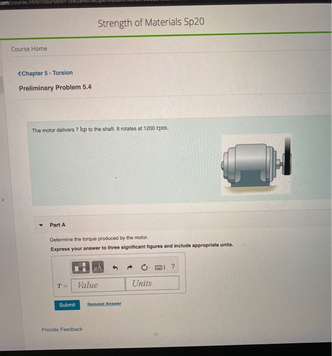 Solved som course.html?courseld=159 Strength of Materials | Chegg.com