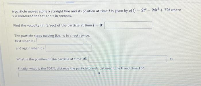 Solved A particle moves along a straight line and its | Chegg.com