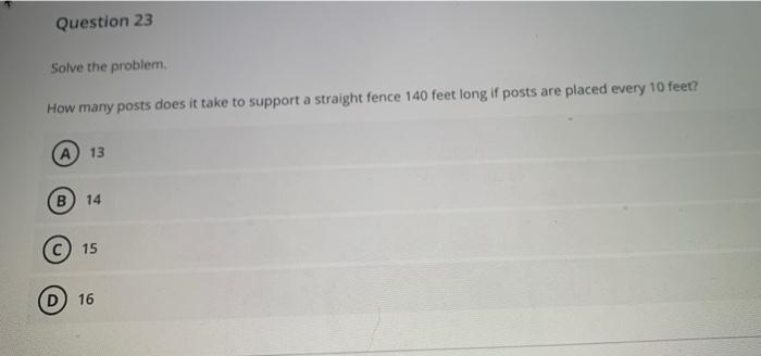 Solved Question 23 Solve the problem How many posts does it | Chegg.com