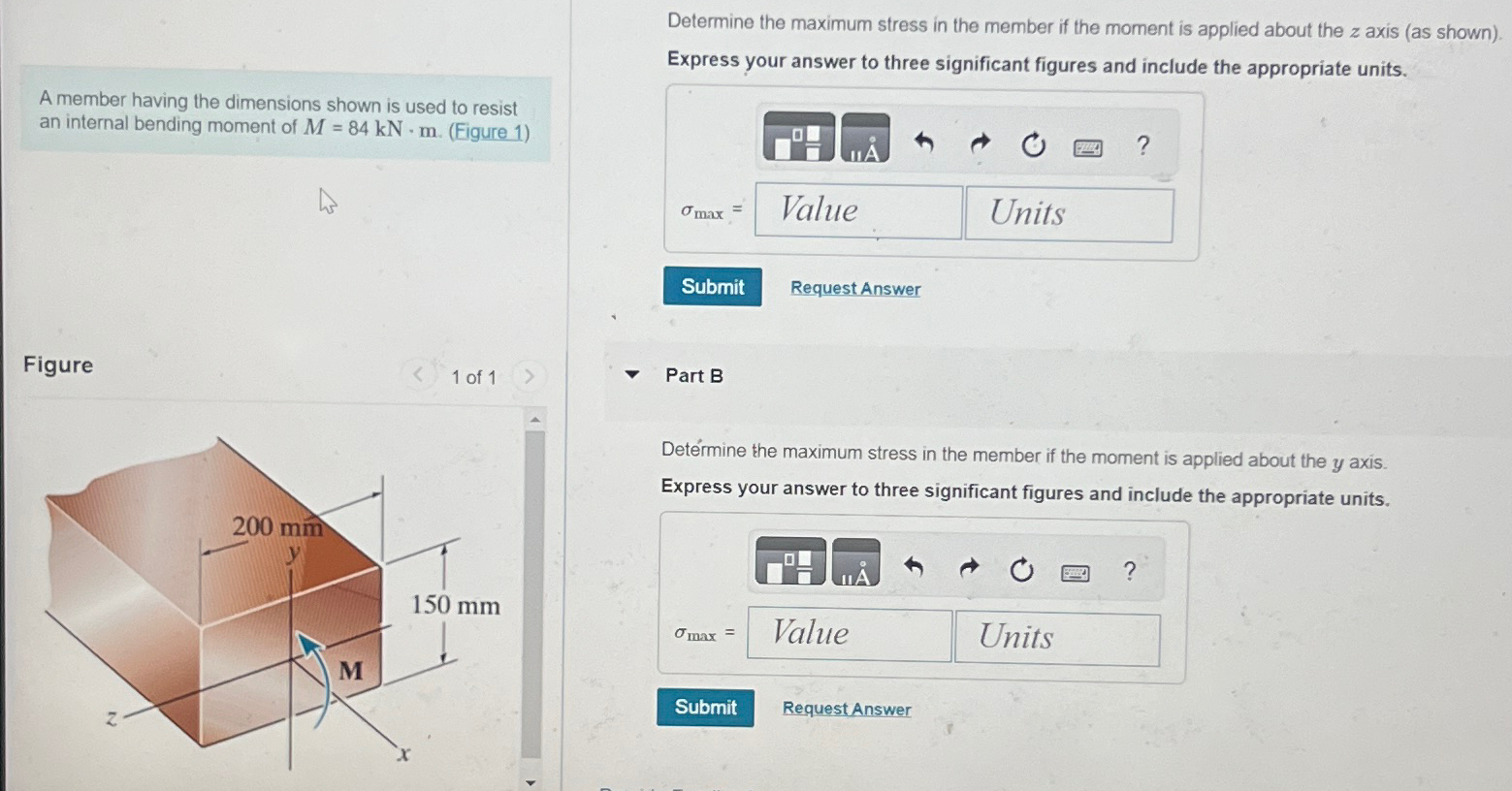 Solved Determine the maximum stress in the member if the | Chegg.com