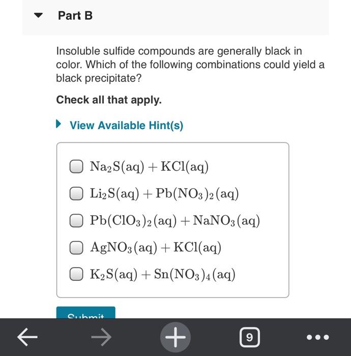 Solved Some solubility rules for ionic compounds in water