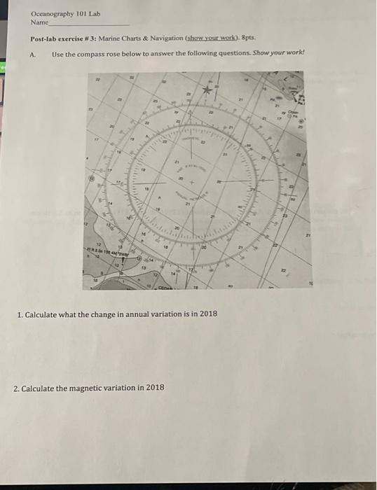Solved Oceanography 101 Lab Name Post-lab exercise #3: | Chegg.com