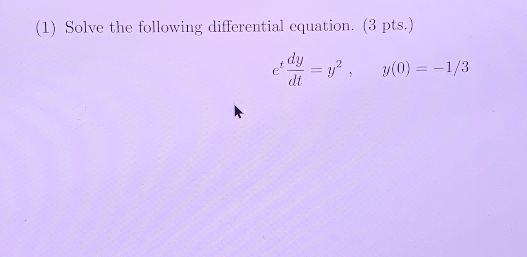 Solved 1 ﻿solve The Following Differential Equation 3