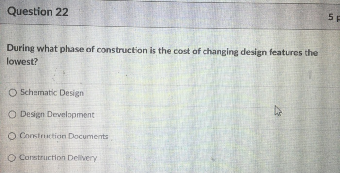 Solved Question 21 5 pts A contractor is working in an area | Chegg.com