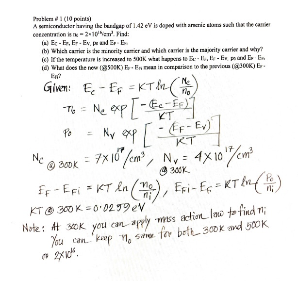 Solved Problem # 1 (10 Points) A Semiconductor Having The | Chegg.com