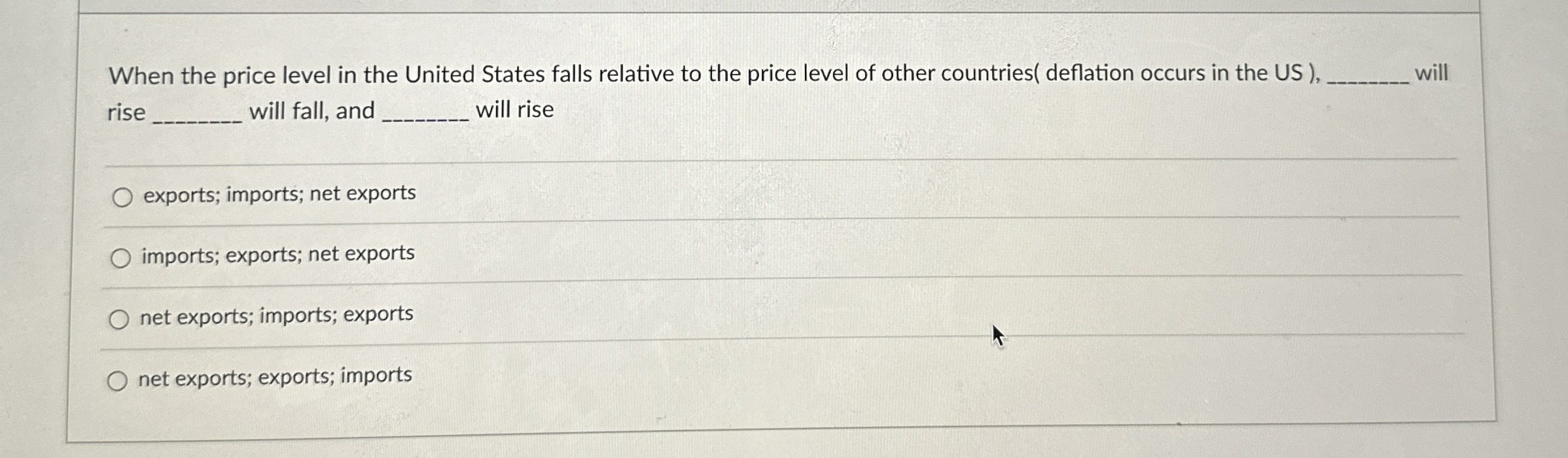 Solved When the price level in the United States falls | Chegg.com
