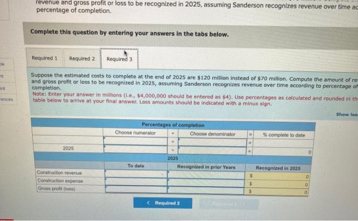 Solved assuming Sanderson recognizes revenue over time | Chegg.com