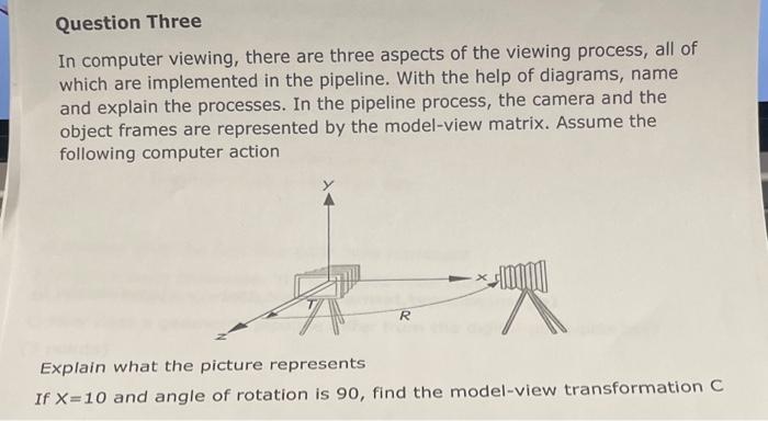 Solved Question Three In computer viewing, there are three | Chegg.com